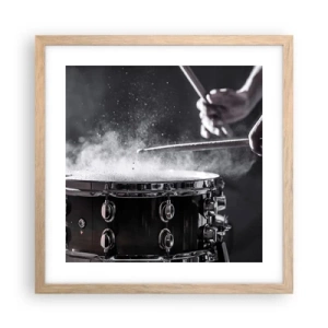 Poster in einem Rahmen aus heller Eiche - Der Puls der Musik - 40x40 cm