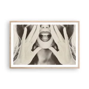 Poster in einem Rahmen aus heller Eiche - Ich komme schon! - 91x61 cm