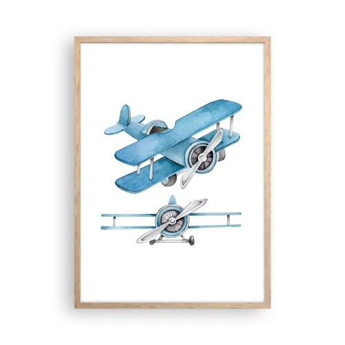 Poster in einem Rahmen aus heller Eiche - Geboren um zu gewinnen - 50x70 cm