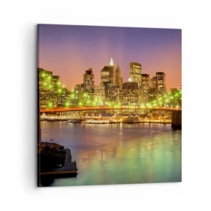 Bild auf Leinwand - Leinwandbild - Hier geht das Licht nie aus - 60x60 cm