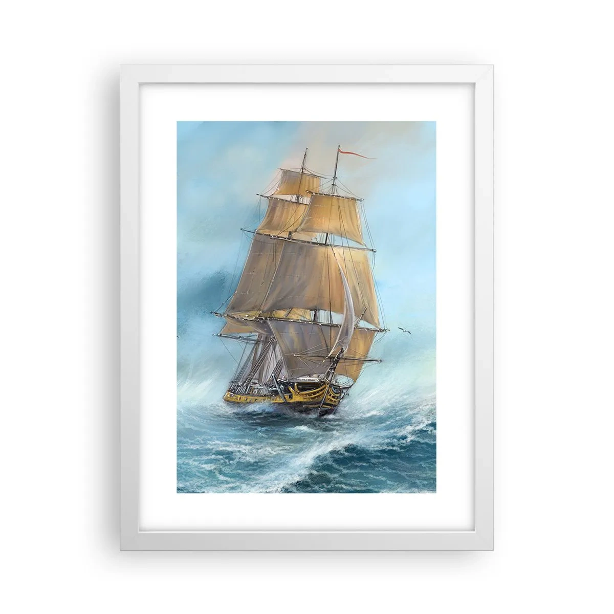 Poster in einem weißen Rahmen - Über die Wellen gleiten - 30x40 cm