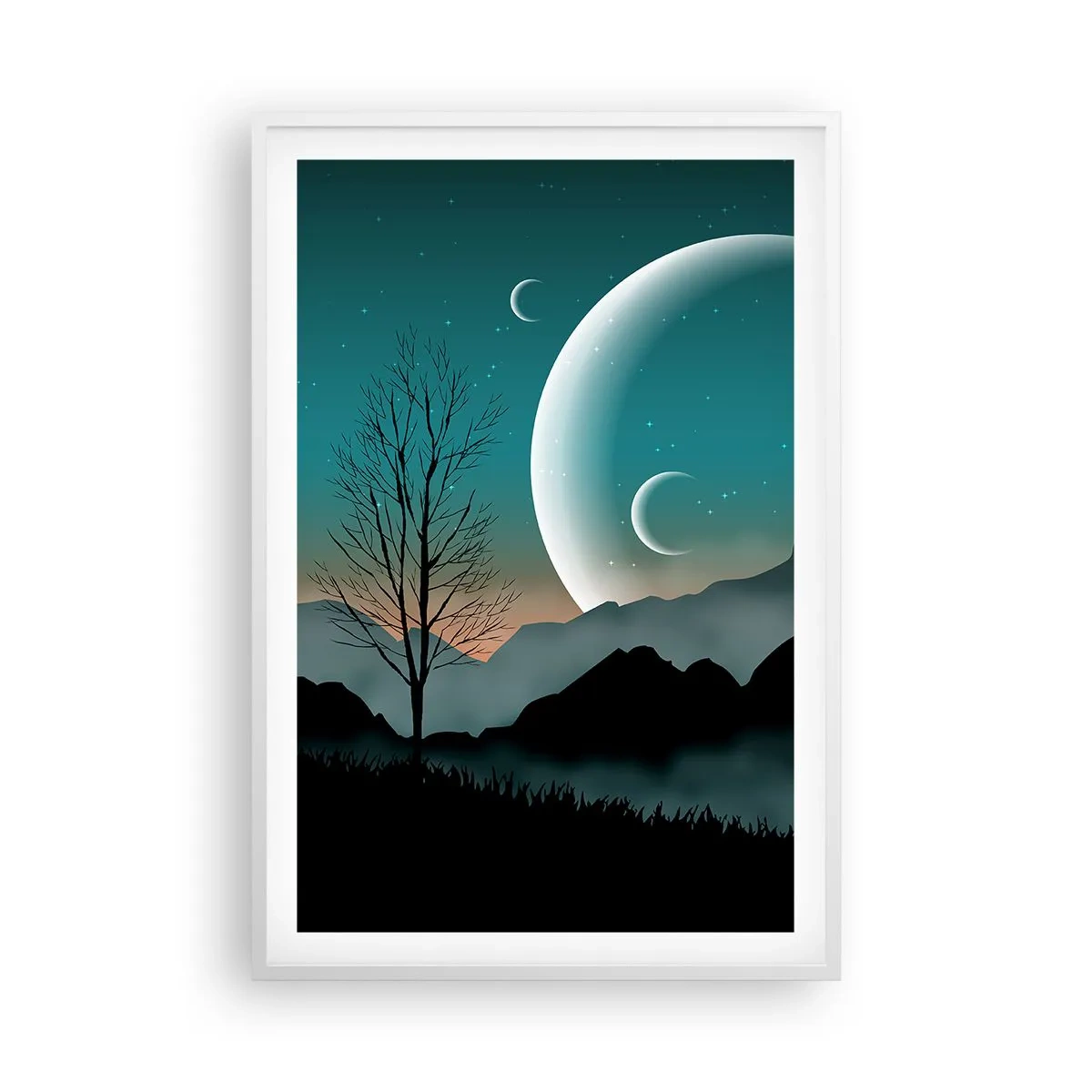 Poster in einem weißen Rahmen - Karneval in der Sternenacht - 61x91 cm