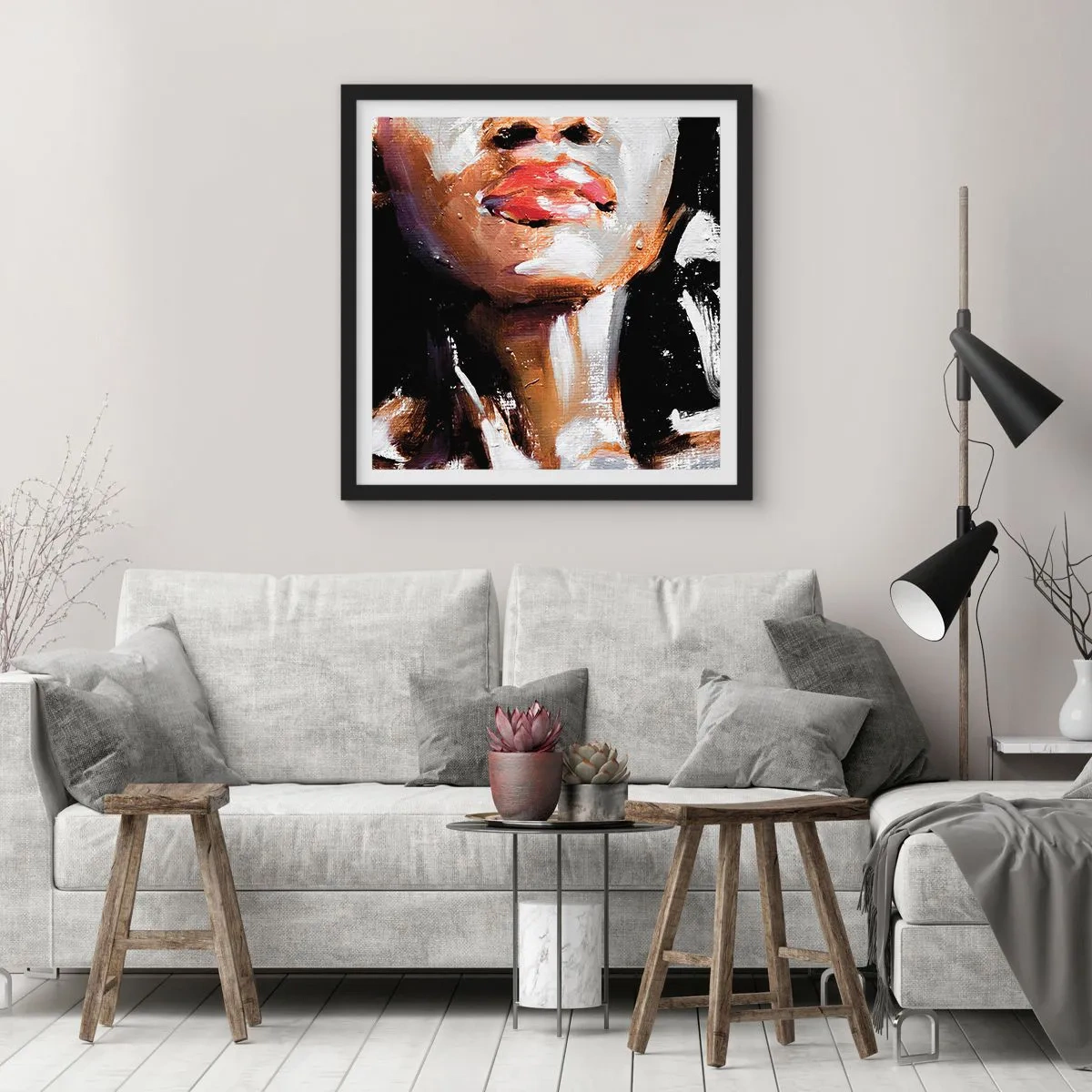 Poster in einem schwarzem Rahmen - Stolz ohne Vorurteile - 50x50 cm