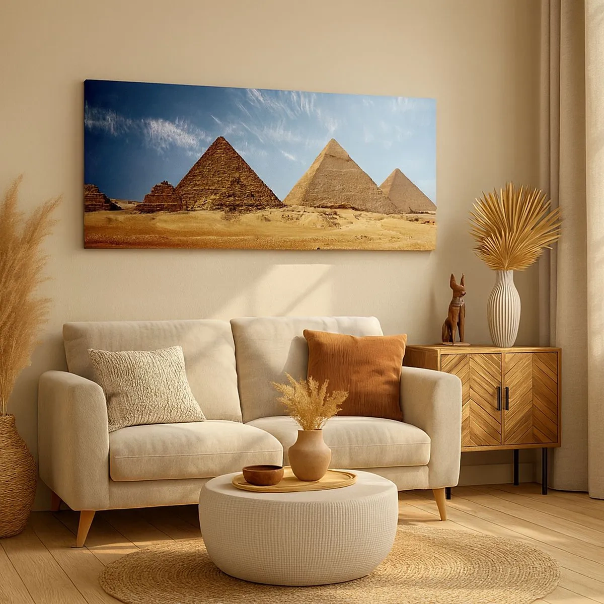 Bild auf Leinwand - Leinwandbild - 40 Jahrhunderte schauen dich an - 100x40 cm