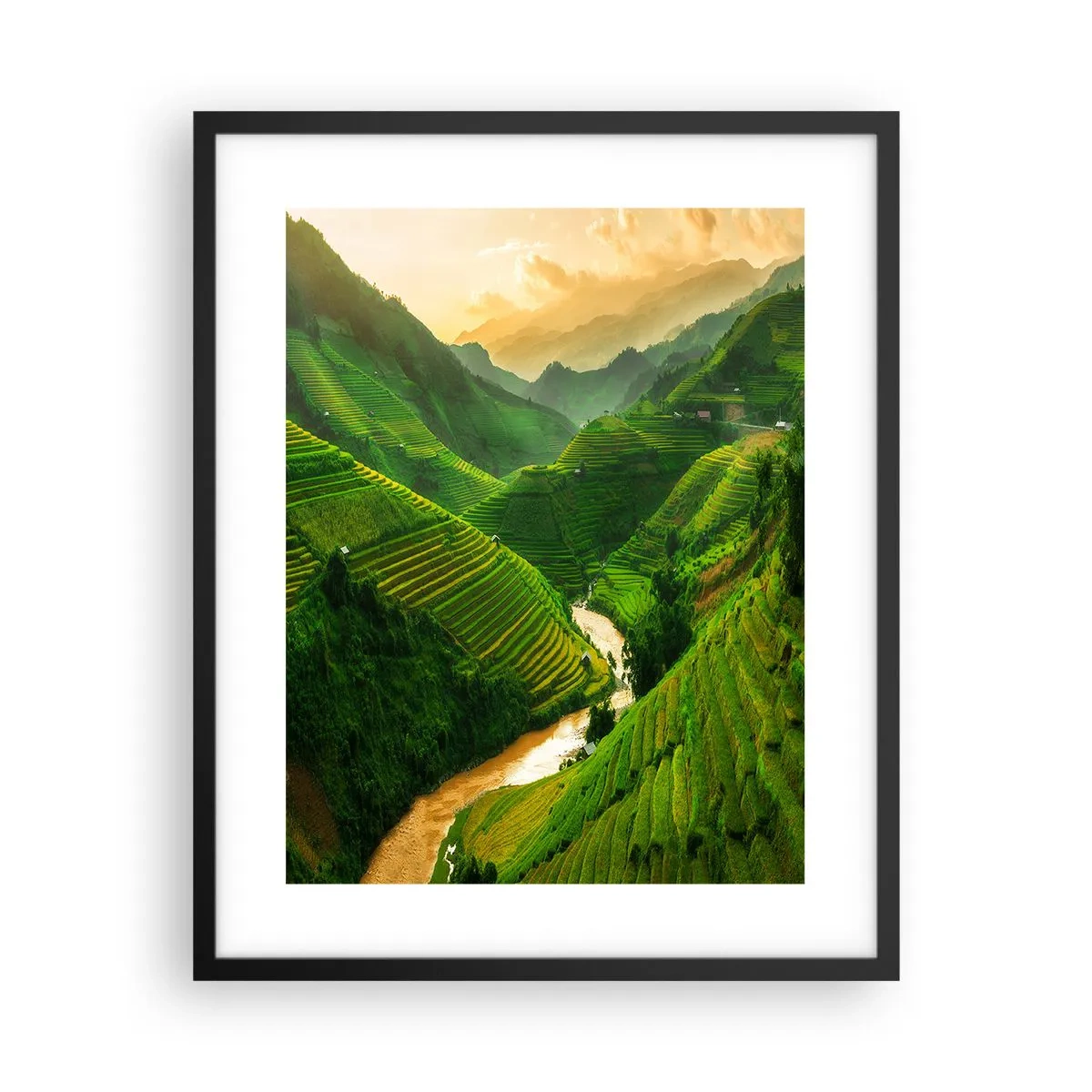 Poster in einem schwarzem Rahmen - Vietnamesisches Tal - 40x50 cm