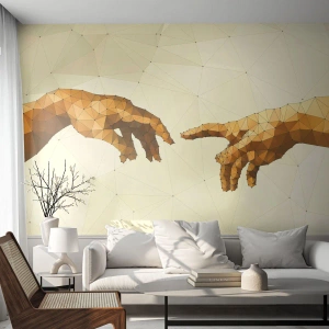 Fototapete Premium Canvas - Göttliche Geometrie - Moderne Kunst, Hände, Stück - 200x140 cm