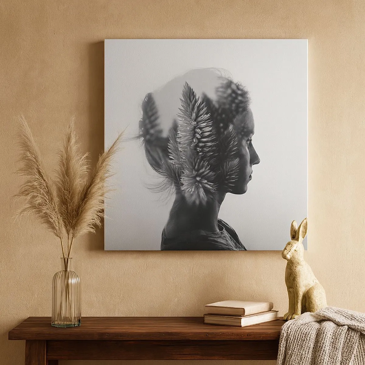 Bild auf Leinwand - Leinwandbild - Dame des Kiefernwaldes - 30x30 cm