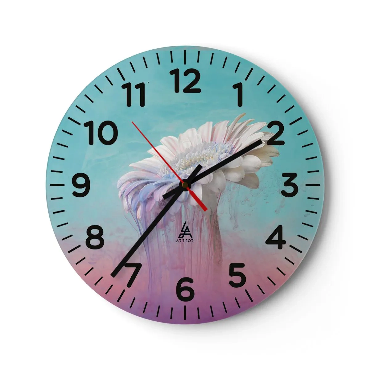 Wanduhr - Glasuhr - Blumenunterwelt - 40x40 cm