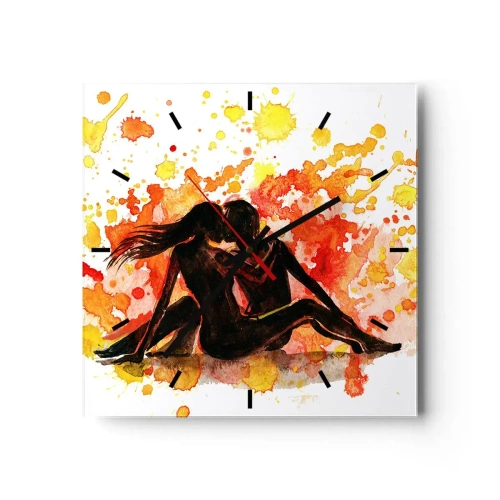 Wanduhr - Glasuhr - Und es war Licht - 40x40 cm