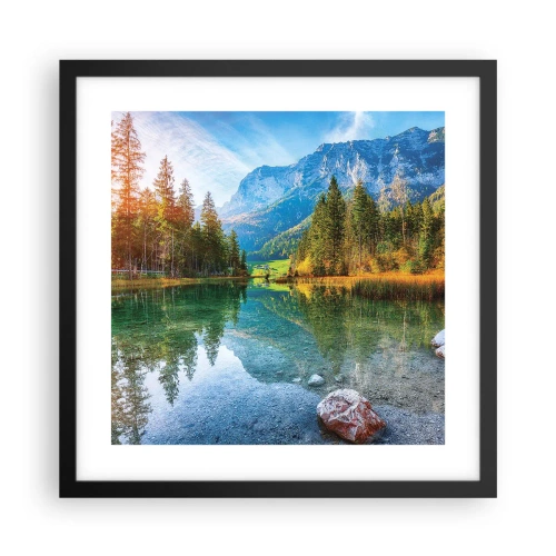 Poster in einem schwarzem Rahmen - Die Sanftheit des Herbstes - 40x40 cm