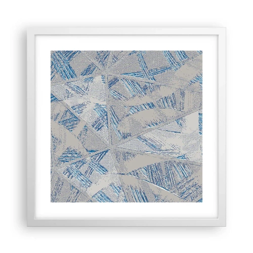 Poster in einem weißen Rahmen - In einem blaugrauen Labyrinth - 40x40 cm