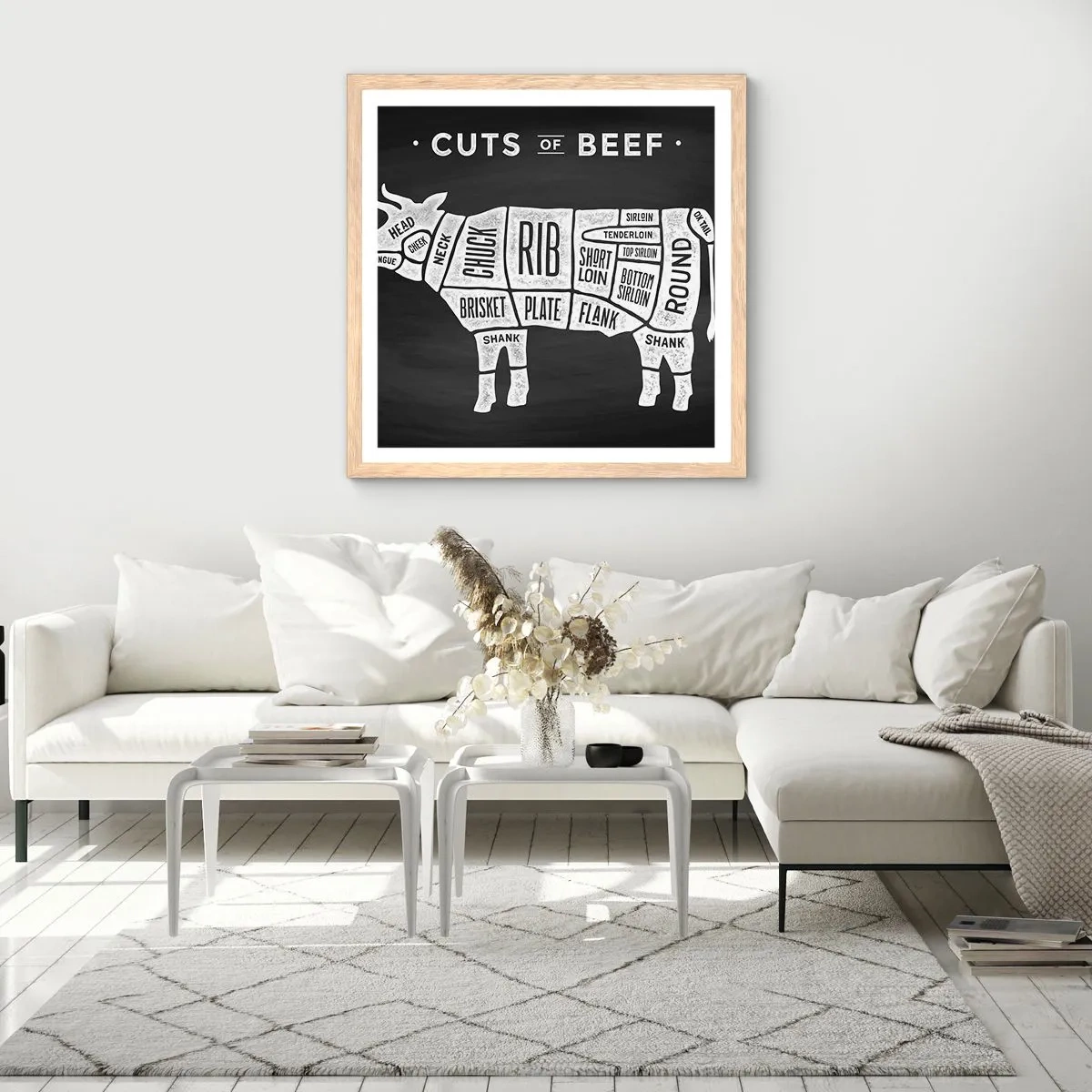 Poster in einem Rahmen aus heller Eiche - Metzger Grundierung - 60x60 cm