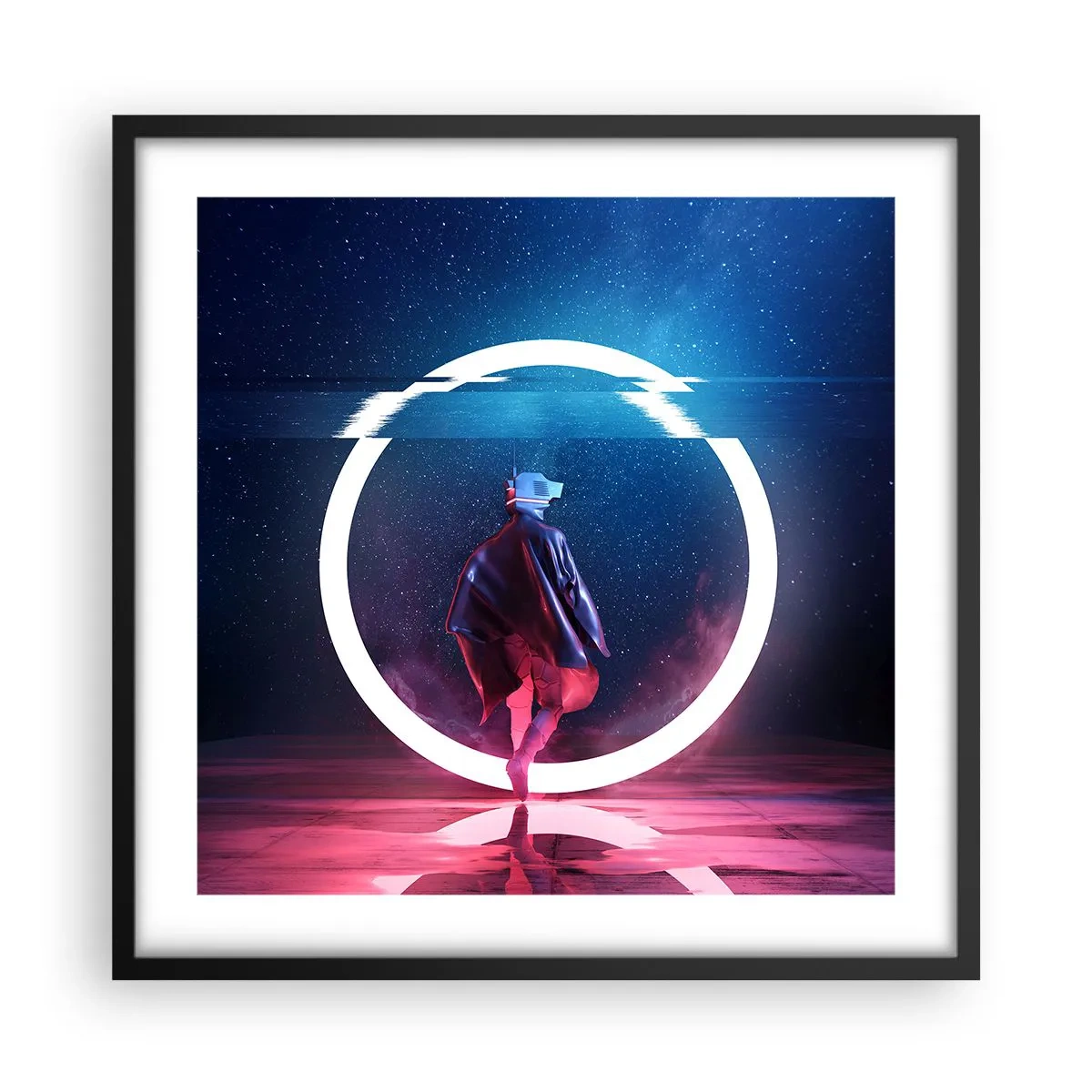 Poster in einem schwarzem Rahmen - Zwischen den Welten - 50x50 cm