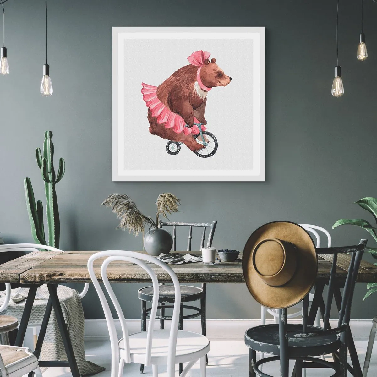 Poster in einem weißen Rahmen - Was für ein Affentheater! - 30x30 cm