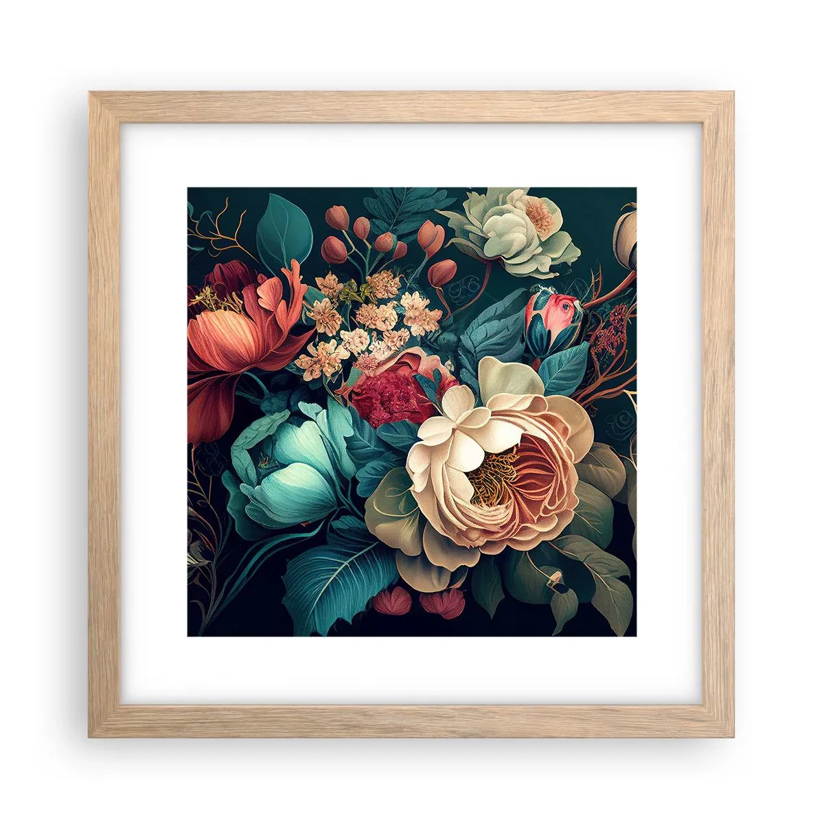 Poster in einem Rahmen aus heller Eiche - Charme des 19. Jahrhunderts - 30x30 cm