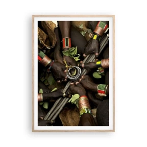 Poster in einem Rahmen aus heller Eiche - Wir sind zusammen - 70x100 cm