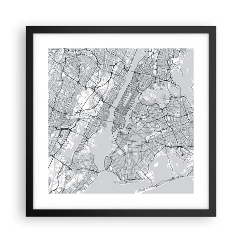 Poster in einem schwarzem Rahmen - Die Anatomie einer Metropole - 40x40 cm