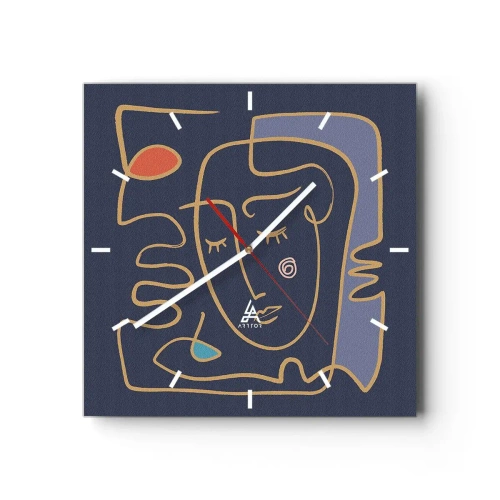 Wanduhr - Glasuhr - In Gedanken - 40x40 cm