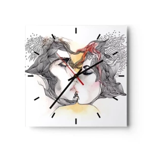 Wanduhr - Glasuhr - Die Welt existiert nicht - 40x40 cm