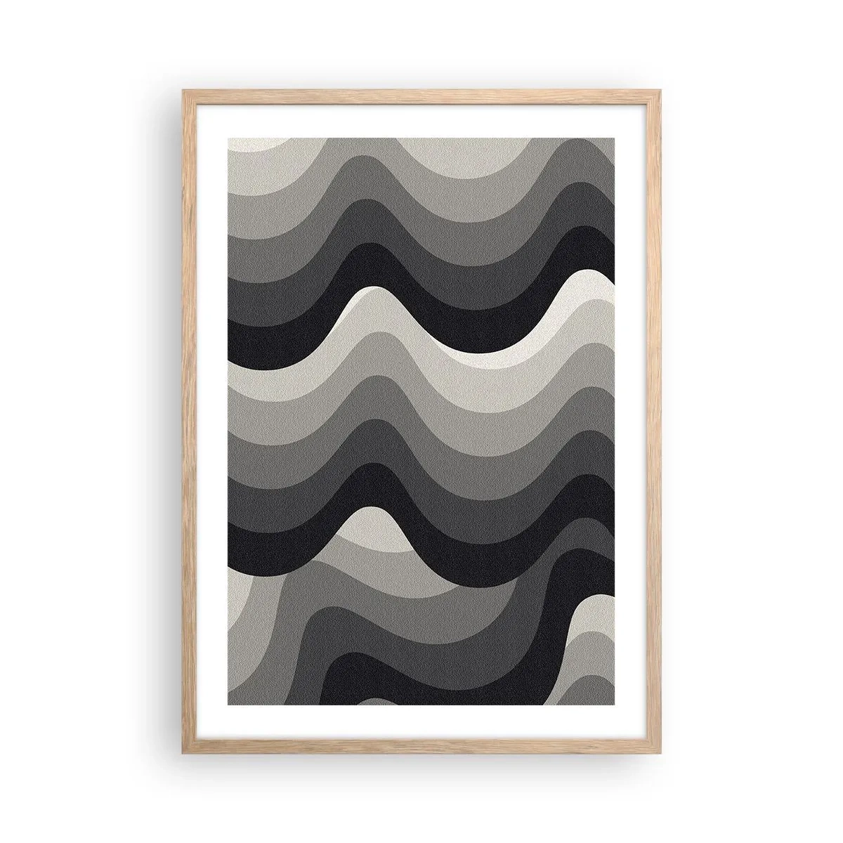 Poster in einem Rahmen aus heller Eiche - Eine Welle nach der anderen - 50x70 cm