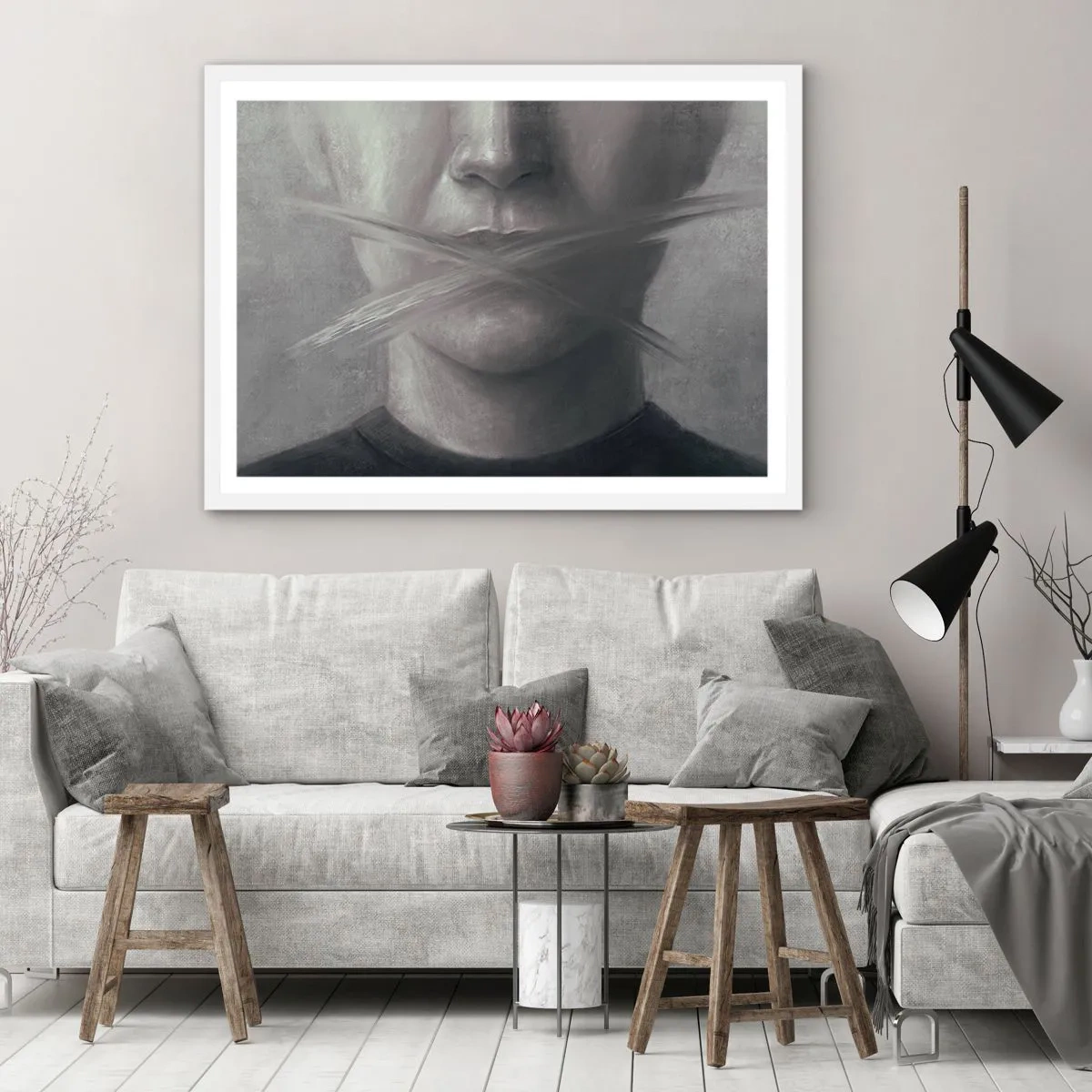 Poster in einem weißen Rahmen - Ohne ein Wort - 100x70 cm