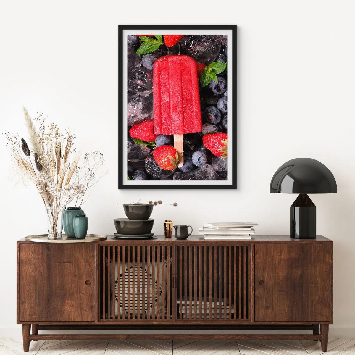 Poster in einem schwarzem Rahmen - So schmeckt der heiße Sommer - 61x91 cm
