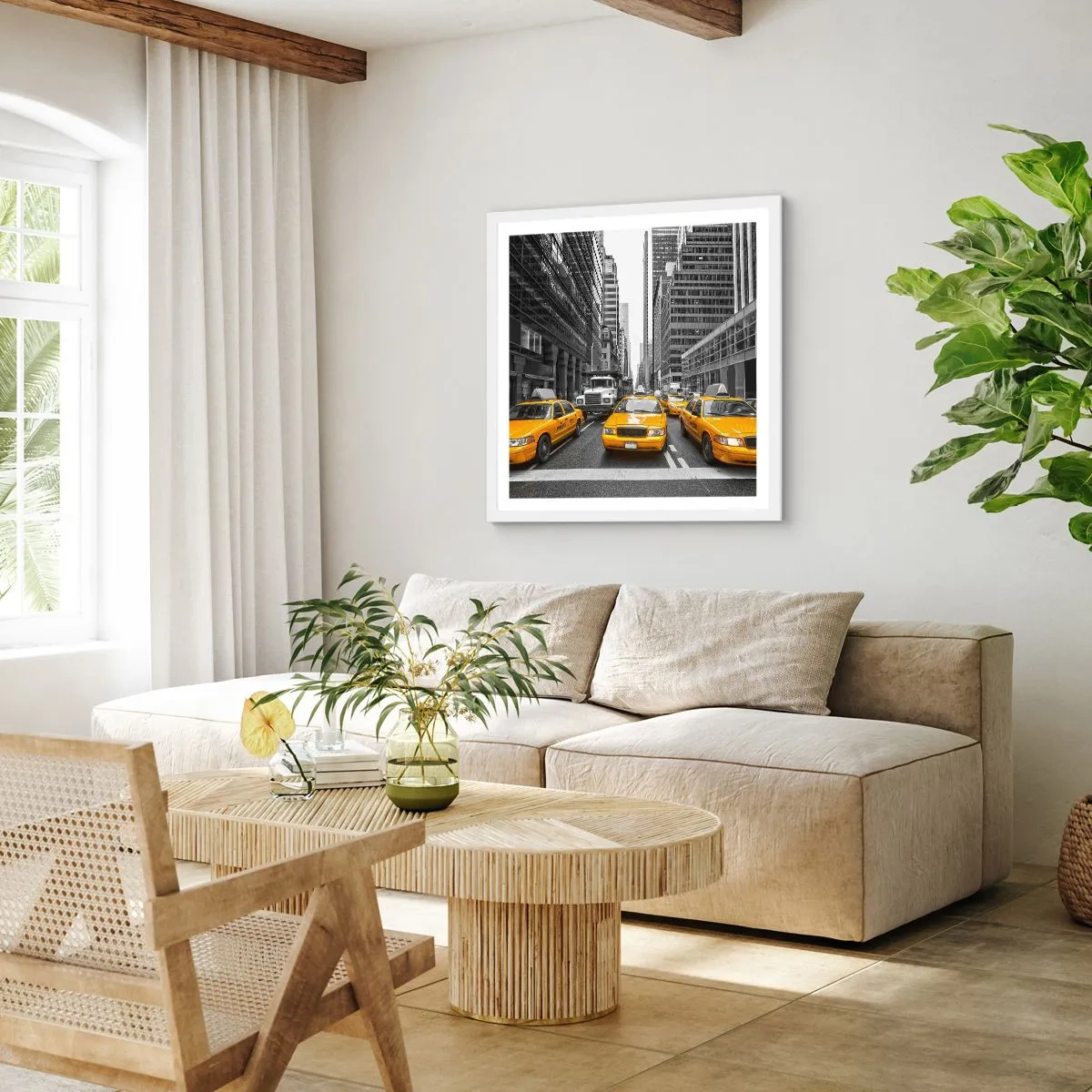 Poster in einem weißen Rahmen - Wir färben die Stadt - 60x60 cm