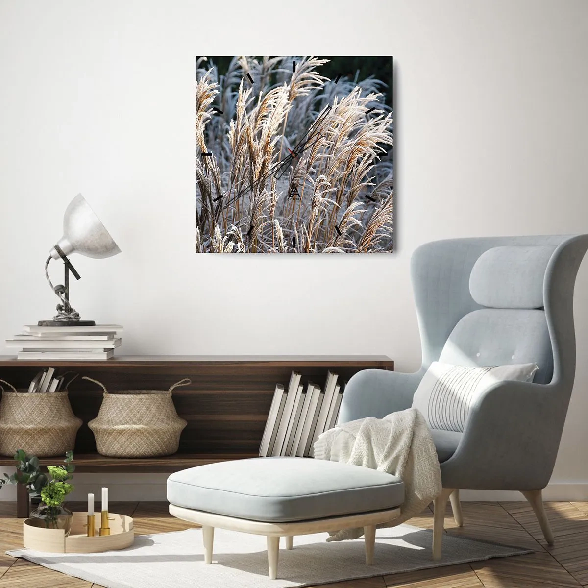 Wanduhr - Glasuhr - Gekleidet mit Frost - 40x40 cm