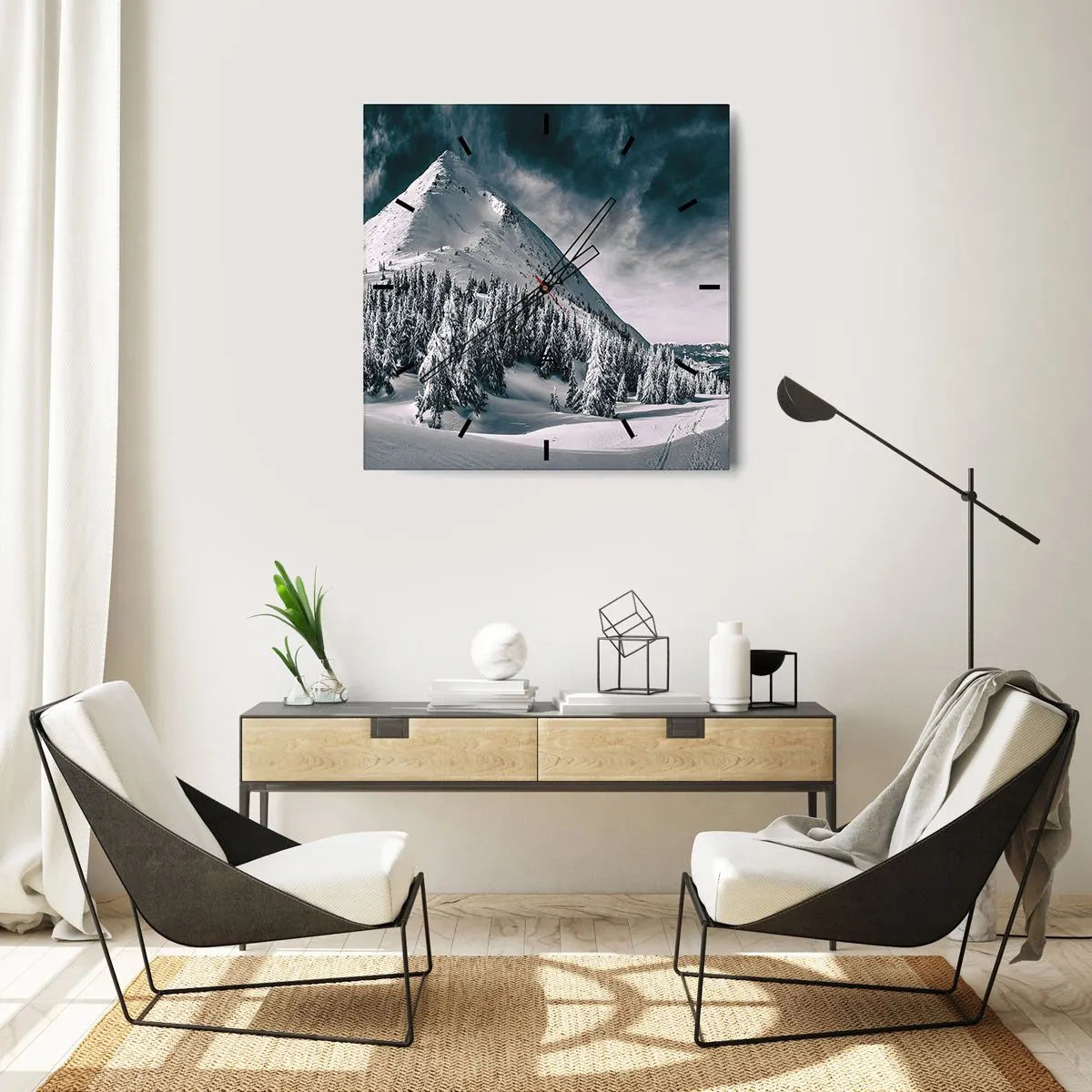 Wanduhr - Glasuhr - Das Land aus Schnee und Eis - 40x40 cm