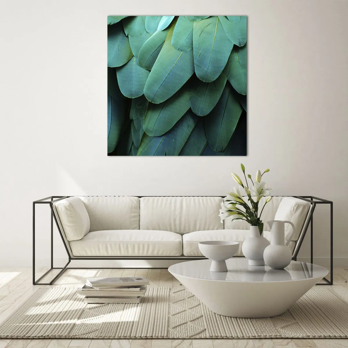 Glasbild - Bild auf glas - Papageienartige Präzision - 60x60 cm