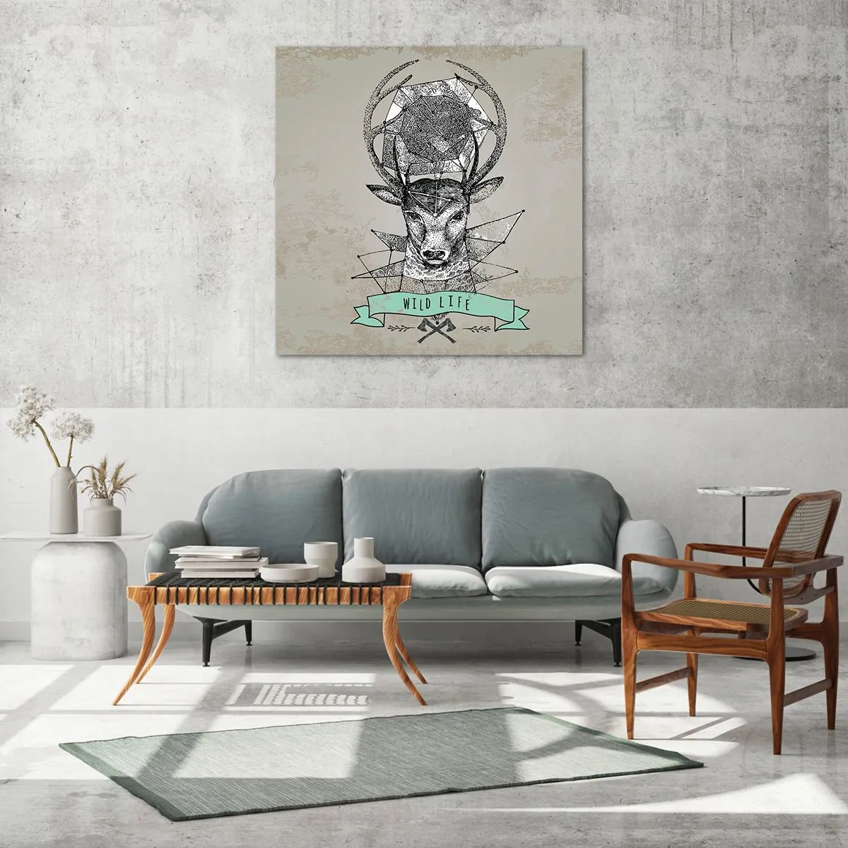 Glasbild - Bild auf glas - St. sehen Hubertus - 70x70 cm
