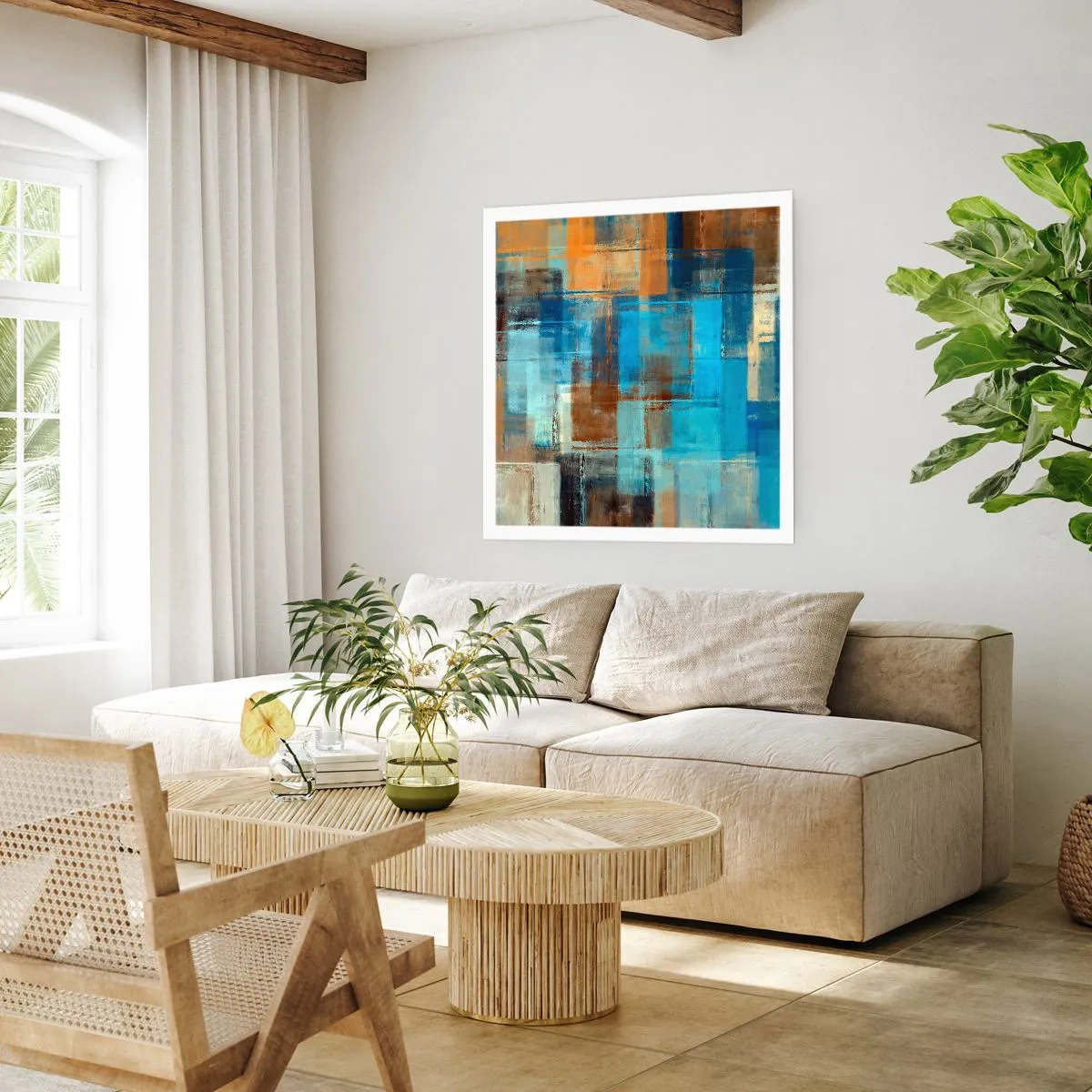 Poster - Durch den blauen Schleier - 40x40 cm