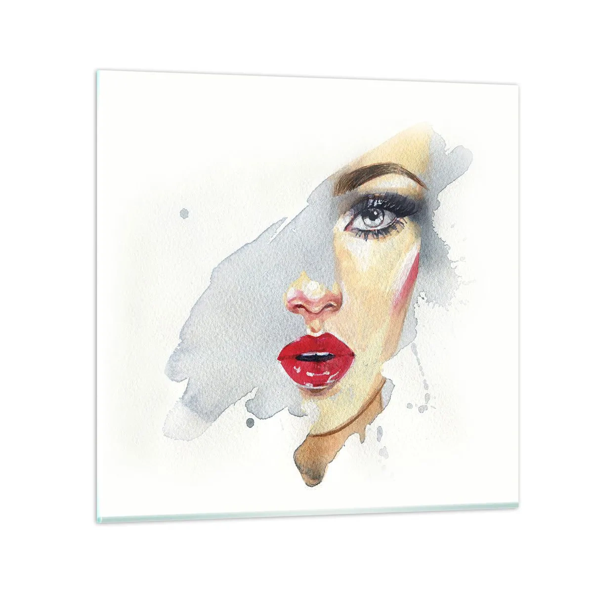 Glasbild - Bild auf glas - Abspiegeln in einem Wassertropfen - 70x70 cm