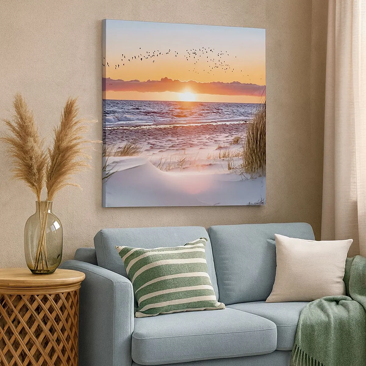 Bild auf Leinwand - Leinwandbild - Horizontale Landschaft - 30x30 cm