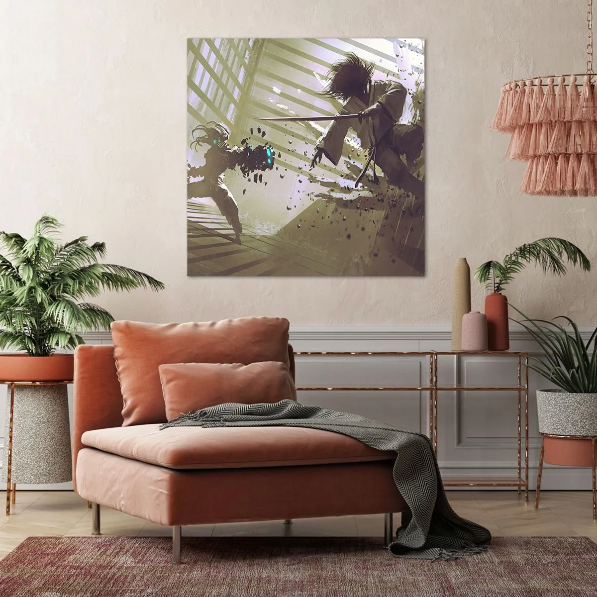 Bild auf Leinwand - Leinwandbild - Und du kannst ein Samurai sein - 40x40 cm