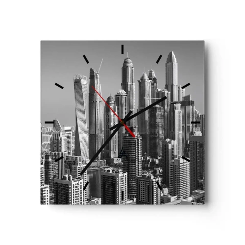 Wanduhr - Glasuhr - Stadt in der Wüste - 40x40 cm