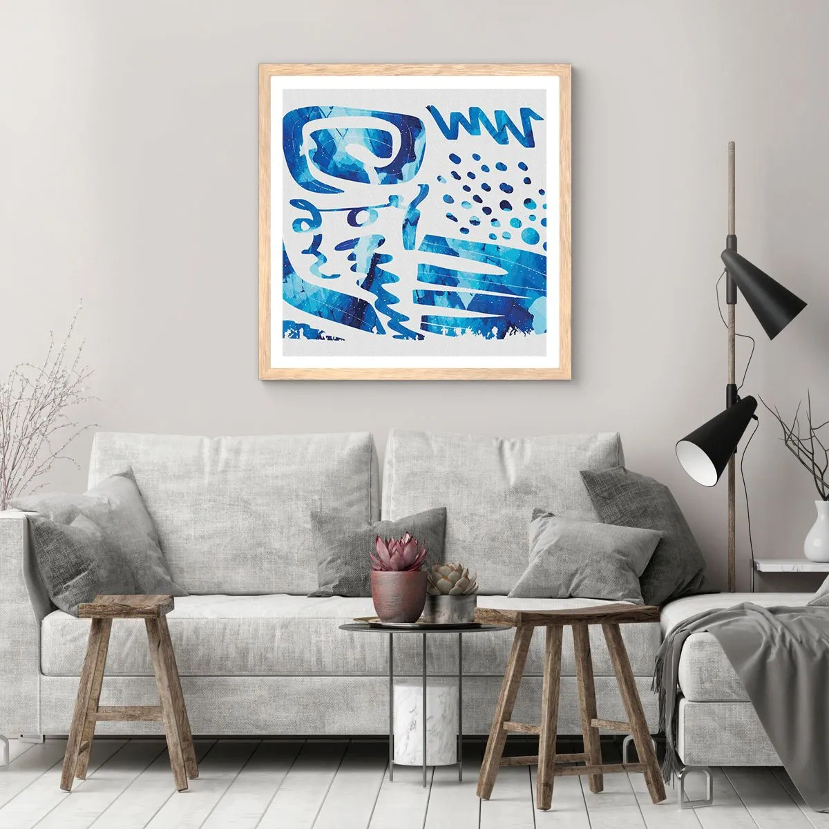 Poster in einem Rahmen aus heller Eiche - Zurück zu den Wurzeln - 30x30 cm