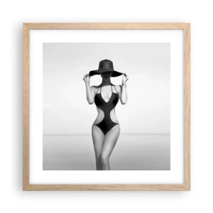 Poster in einem Rahmen aus heller Eiche - Mein Name ist: Eleganz - 40x40 cm