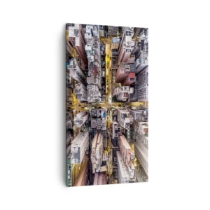 Bild auf Leinwand - Leinwandbild - Grüße aus Hongkong - 45x80 cm