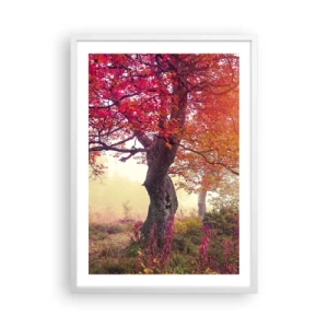 Poster in einem weißen Rahmen - Blühende Raserei - 50x70 cm