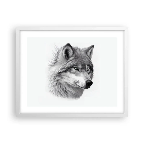 Poster in einem weißen Rahmen - Alpha – ohne Zweifel - 50x40 cm