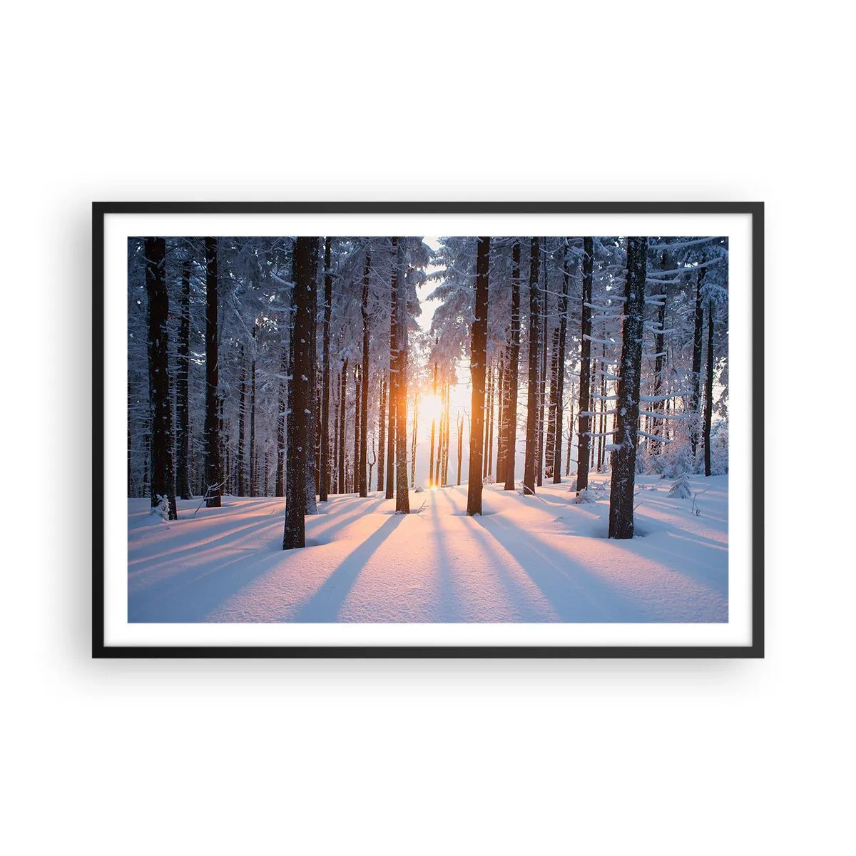 Poster in einem schwarzem Rahmen - Ganz klar schwarz auf weiß - 91x61 cm