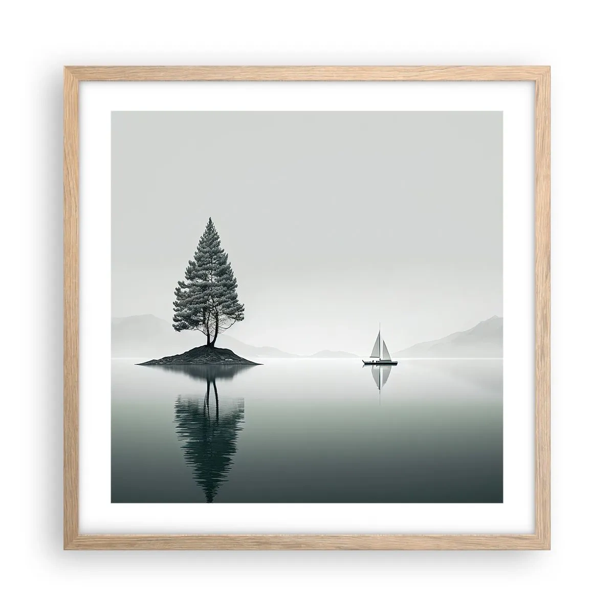 Poster in einem Rahmen aus heller Eiche - Traum - 50x50 cm