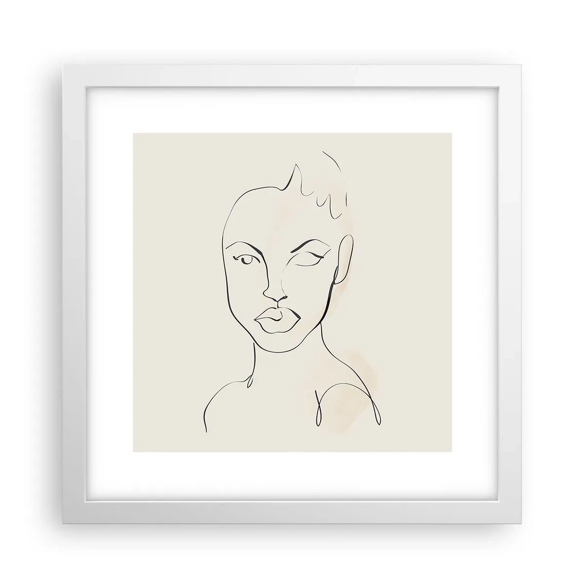 Poster in einem weißen Rahmen - Umriss der Sinnlichkeit - 30x30 cm