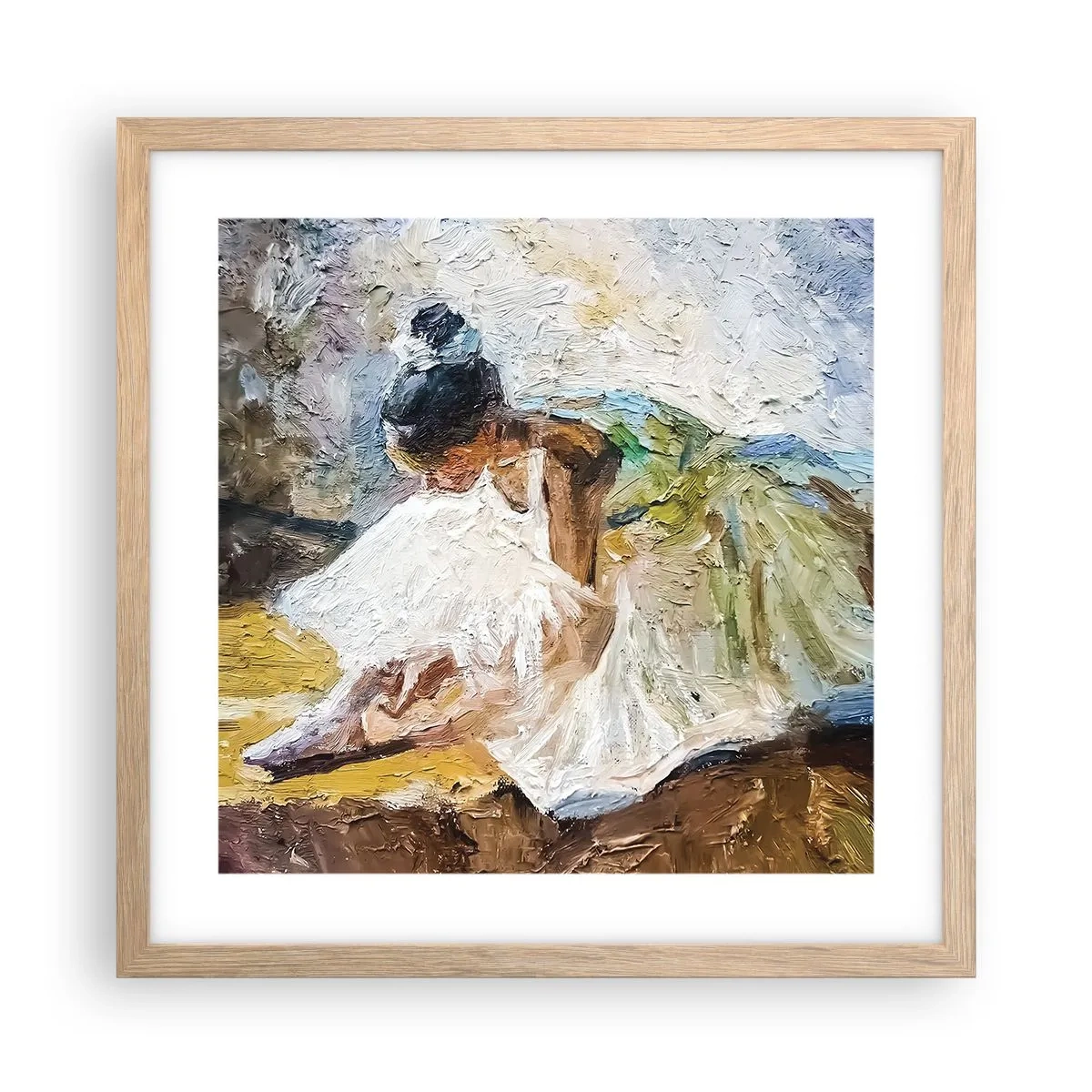 Poster in einem Rahmen aus heller Eiche - Aus einem Gemälde von Degas - 40x40 cm