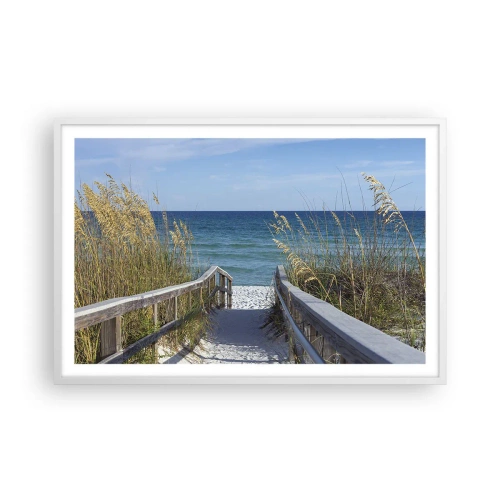 Poster in einem weißen Rahmen - In der Sonne, im Wind - 91x61 cm