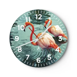 Wanduhr - Glasuhr - Wir sind jetzt in Mode - 30x30 cm