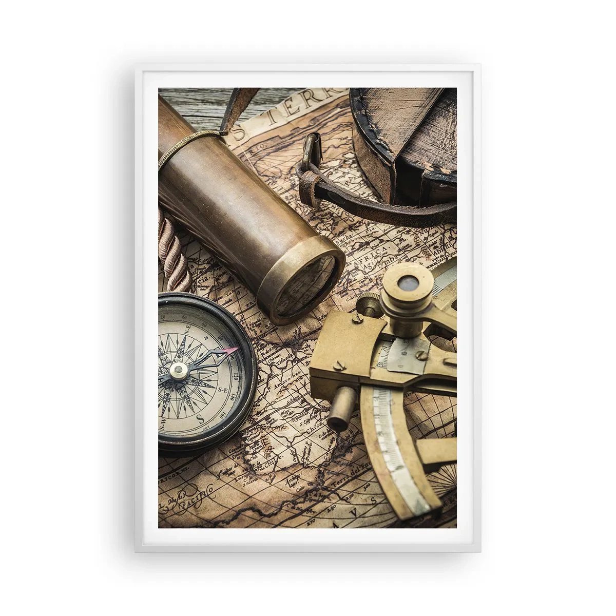 Poster in einem weißen Rahmen - Setze Sie einen Kurs - 70x100 cm