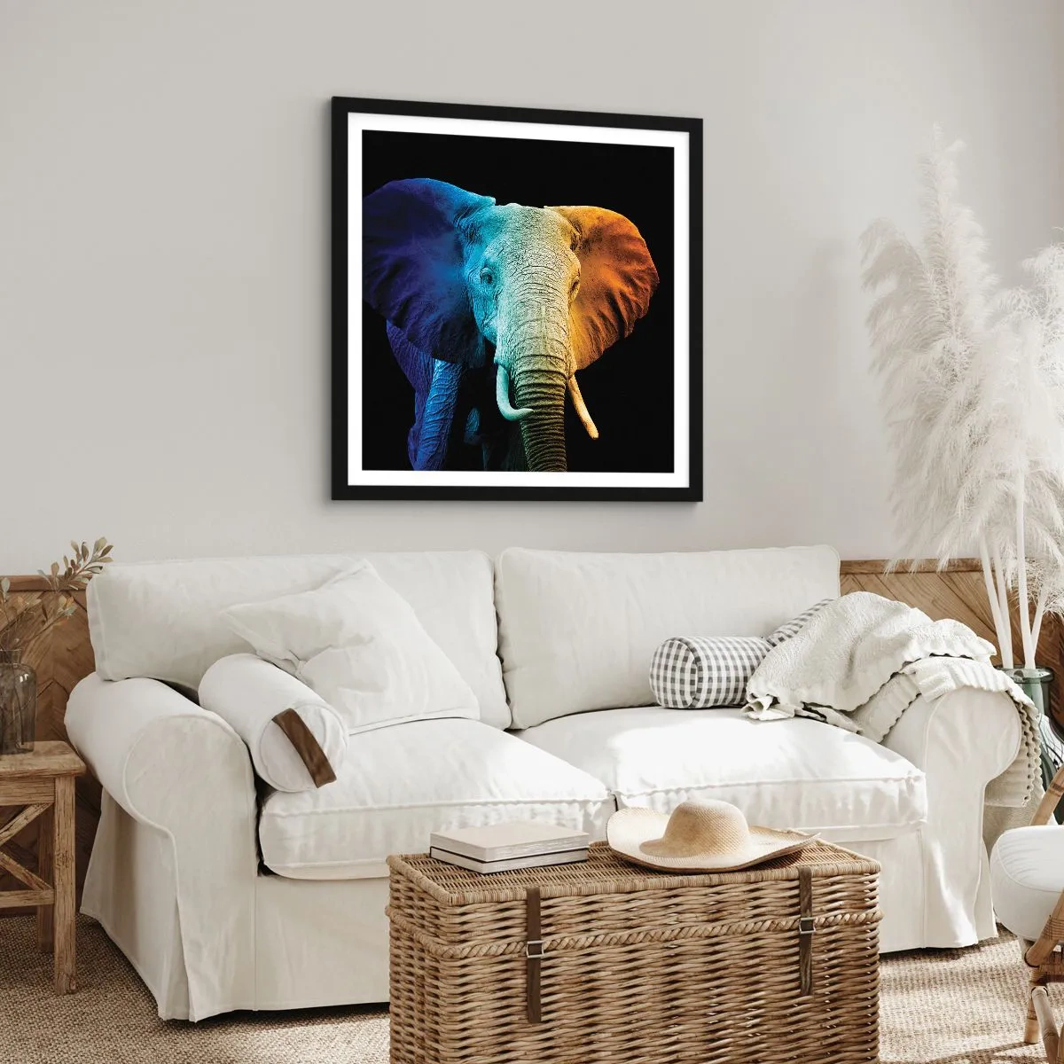 Poster in einem schwarzem Rahmen - Exzentrisch, kein Verrückter - 50x50 cm