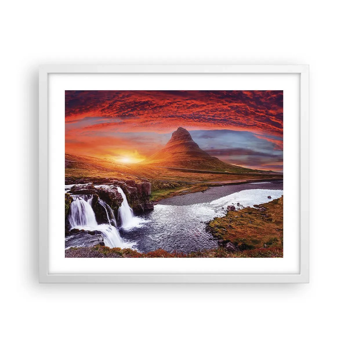 Poster in einem weißen Rahmen - Ein Blick auf Mittelerde - 50x40 cm
